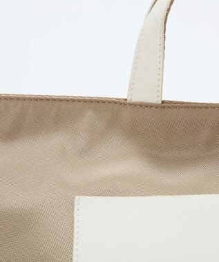 TOPKAPI 【Breath TOPKAPI sis】【WEB限定】ナイロン レザーポケット ミニ トートバッグ ショルダー付き 軽量 / CALM カーム ベージュ