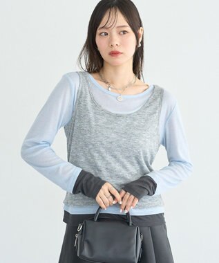 earth music&ecology SET2点ハイショクシアータンクトップ+ロンT