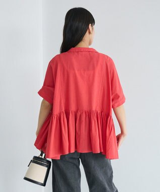 CRAFT STANDARD BOUTIQUE インド製 ペプラムブラウス Red