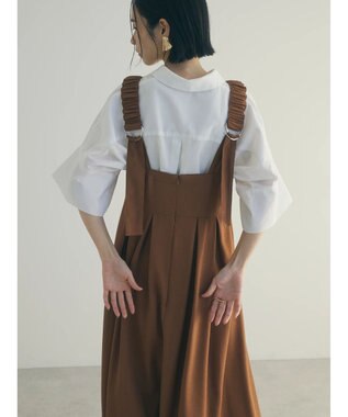 Green Parks armonia.ギャザーストラップワンピース Brown
