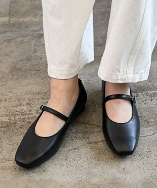 Pointer 日本製 本革ストラップ付きパンプス ブラック