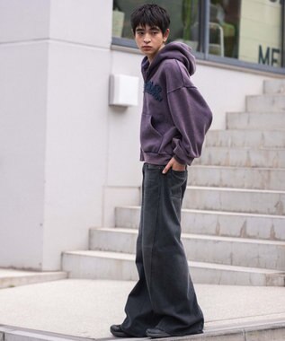 WEGO 【ウエスト調整可/SMLサイズ展開】ローライズカバーフィットフレアデニムパンツ デニムブラックソノタ