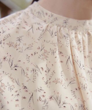 Tiaclasse 【洗える】花柄フレンチスリーブワンピース アイボリー