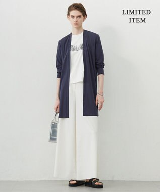 ICB L 【WEB限定・接触冷感・洗える】PINION ロングカーディガン ブルーグレー系