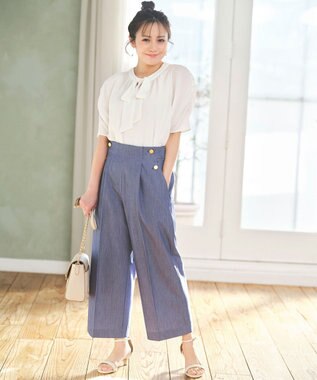 ANY SIS S 【低身長企画】2WAYボウタイ ブラウス アイボリー