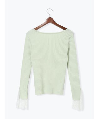 Te chichi レースカフスリブニット ミント