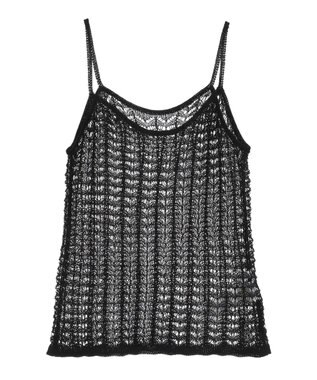 Green Parks ＳＥＴ２点　クロシェ風ニットプルオーバー Black