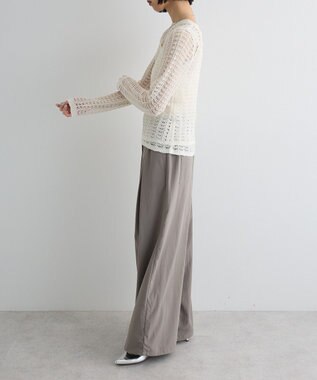 Green Parks ＳＥＴ２点　クロシェ風ニットプルオーバー Off White