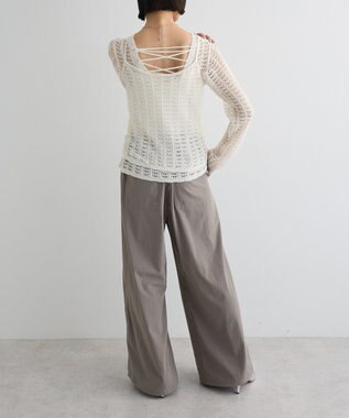 Green Parks ＳＥＴ２点　クロシェ風ニットプルオーバー Off White