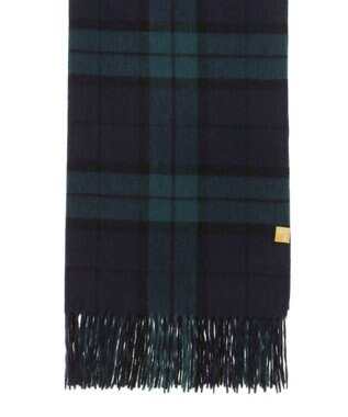 MOONBAT WEB限定【洗える】ミエル (miel) カシミヤ100％ チェックストール ネイビーブルー