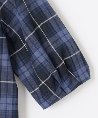 J.PRESS LADIES L 【洗える】モデレートマドラス バンドカラー ピンタック ブラウス ネイビー系3