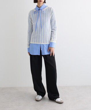 Green Parks ＳＥＴ２点　クロシェ風ニットプルオーバー Off White