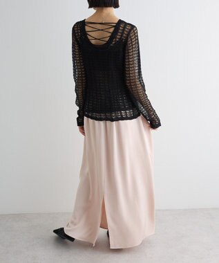 Green Parks ＳＥＴ２点　クロシェ風ニットプルオーバー Black