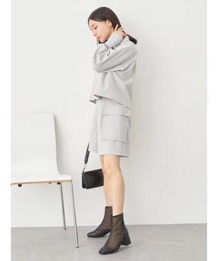 earth music&ecology ジップショートシャツ Light Gray