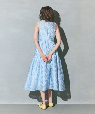GRACE CONTINENTAL キカドットジャガードドレス ブルー