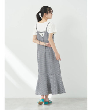 earth music&ecology チェックマーメイドキャミワンピース Black