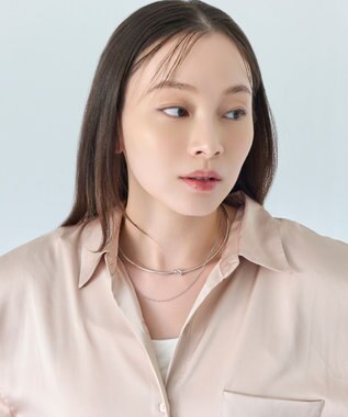 Phoebe ノットラインレイヤードチョーカー　シルバー/ネックレス/ネックカフ/36cm シルバー