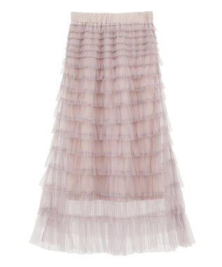 earth music&ecology ティアードフリルチュールスカート Shocking Pink