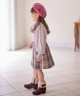 ANY KIDS リボン ボウタイ付き カットソー ピンクベージュ