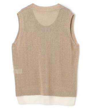 BEIGE， MORION / リネン レイヤードニット Flax×Ecru