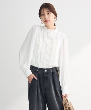 Green Parks ・ＥＬＥＮＣＡＲＥ　ＤＵＥ　ピンタックブラウス Off White