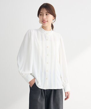 Green Parks ・ＥＬＥＮＣＡＲＥ　ＤＵＥ　ピンタックブラウス Off White