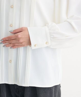 Green Parks ・ＥＬＥＮＣＡＲＥ　ＤＵＥ　ピンタックブラウス Off White