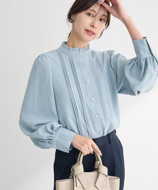 Green Parks ・ＥＬＥＮＣＡＲＥ　ＤＵＥ　ピンタックブラウス Mint