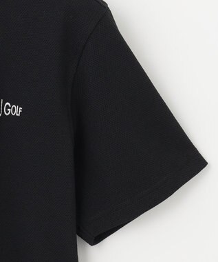 23区GOLF 【キングサイズ】ハニカムカノコ 半袖ポロシャツ ブラック系