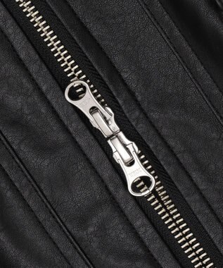 WEGO 2WAYファー襟PUジャケット ブラック