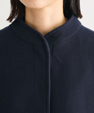 Green Parks ニットフード付きウーリーブルゾン Dark Navy