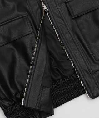 WEGO 2WAYファー襟PUジャケット ブラック