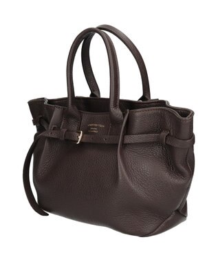 INTER-CHAUSSURES 【CHRISTIAN VILLA】レザーミディアムハンドバッグ ダークブラウン