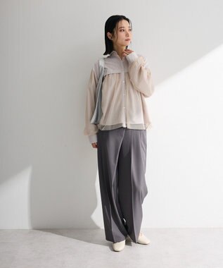 Green Parks イージーケアチュールドッキングシャツ Beige