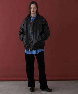 WEGO 【ユニセックス着用ITEM】エコレザーMA－1 ブラック