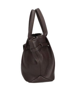 INTER-CHAUSSURES 【CHRISTIAN VILLA】レザーミディアムハンドバッグ ダークブラウン