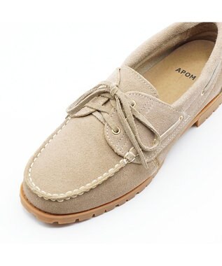 APOM デッキシューズ25 ベージュスエード