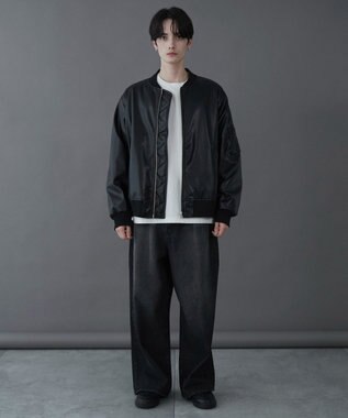 WEGO 【ユニセックス着用ITEM】エコレザーMA－1 ブラック