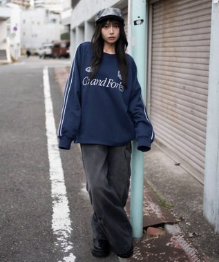 WEGO 【ユニセックス着用ITEM】ショートドロストラインプルオーバー ネイビー