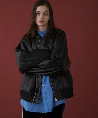 WEGO 【ユニセックス着用ITEM】エコレザーMA－1 ブラック