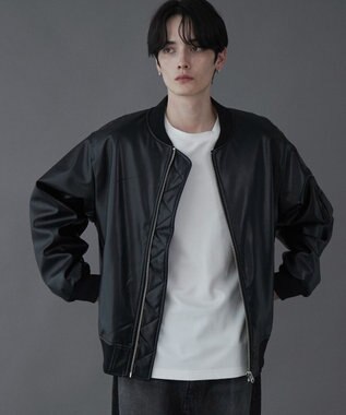 WEGO 【ユニセックス着用ITEM】エコレザーMA－1 ブラック