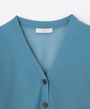 ANY L 【洗濯機可/接触冷感/アンチピリング】シアーニットVネックカーディガン ブルー