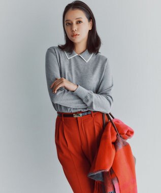 23区 【VERY掲載】カシミヤ チェック ストール レッド系