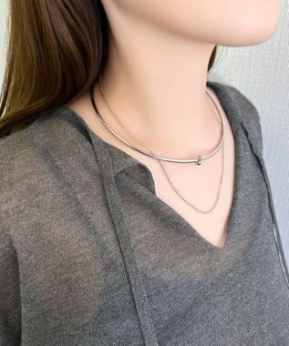 Phoebe ノットラインレイヤードチョーカー　シルバー/ネックレス/ネックカフ/36cm シルバー