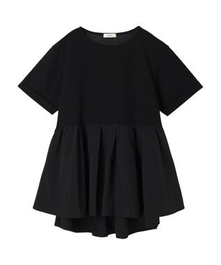 earth music&ecology 異素材チュニックカットソー Black