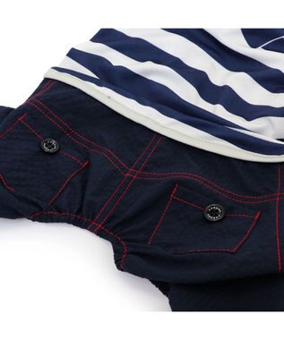 PET PARADISE J.PRESS エコメイドパンツつなぎ 小型犬 ホワイト×ネイビー