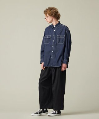 J.PRESS YORK STREET 【UNISEX】バギーフィットパンツ ブラック系