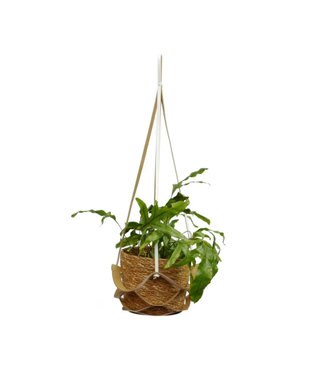 UNBILLION perche 姫路レザージャバラハンギングポット アイボリー