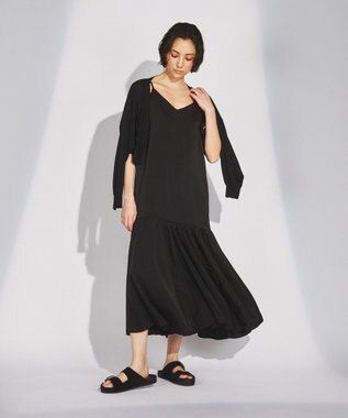 GRACE CONTINENTAL ショートルーズニットカーディガン ブラック