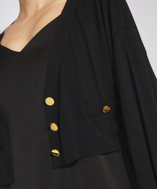 GRACE CONTINENTAL ショートルーズニットカーディガン ブラック